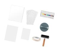 Milageto Kit Completo Placa de Impresión en Papeles Acrílicos Plantillas Y Rodillo Reutilizable para Manualidades Artísticas Decoración Y de T, Style a, Individual