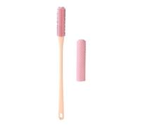Milageto Kit de Cuidado para Pies, Cepillo Suave Y Loción Hidratante, Rosa con Cabeza