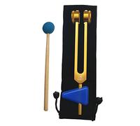 Milageto Kit de instrumentos de diapasón musical y mazos de madera y silicona triangular para sonido, Dorado