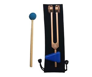 Milageto Kit de instrumentos de diapasón musical y mazos de madera y silicona triangular para sonido, rosa áurea