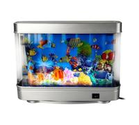 Milageto Lámpara decorativa de acuario falso, lámpara decorativa de regalo, paisaje Tropical Artificial, luz LED nocturna para cumpleaños, oficina interior