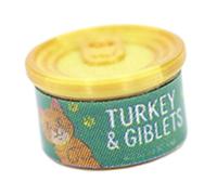 Milageto Lata de comida para gatos en miniatura, escala 1:12, para juego de simulación, decoración de casa de muñecas, accesorios para paisajes en miniatura, Dorado