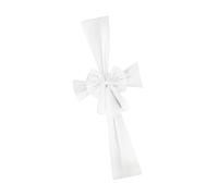 Milageto Lazo navideño para Puerta, Lazo para, artículos para Fiestas, Adornos Grandes para Envolver Regalos, fáciles de Instalar, Cinta Decorativa, Blanco