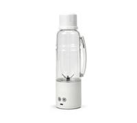Milageto Licuadora Portátil Batidora de Mano Mini Mezcladora Exprimidor Eléctrico Recargable con Vaso Transparente y Tapa Rosca Adecuada para Oficina Gimnasio Viajes Camping, Array, Blanco