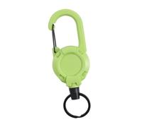 Milageto Llavero retráctil con mosquetón, ligero y con correa. Carrete para resistente, ideal para viajes y actividades al libre, Verde