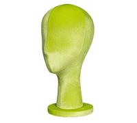 Milageto Maniquí de cabeza femenina, peluca y sombrero, soporte de exhibición, estante para auriculares, tapas, estante de almacenamiento, modelo de exhibición, VERDE