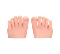 Milageto Maniquí de uñas de pie falso para práctica, realista, reutilizable, móvil, para entrenamiento artístico profesional de silicona, con dedos, Color de Piel Claro
