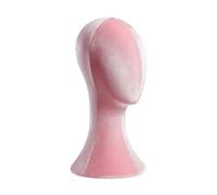 Milageto Mannequin Head Tither Manikin Head Foam Velvet Sombron Pantalla de sombrero Soporte de alfiler fácil para el uso de la peluquería para peluquería, Rosa