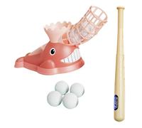 Milageto Máquina de Lanzamiento de Béisbol de Niños Máquina de Entrenamiento Automática Equipo de Práctica con Juguete Educativo Adecuada para Juegos Grupales, Rosa