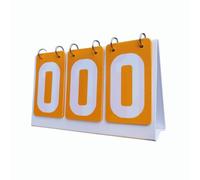 Milageto Marcador Deportivo Manual con Panel Giratorio de 3 Dígitos de Puntos para Mesa Tarjetas Portátiles Material Resistente de PVC, Amarillo