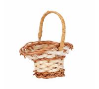 Milageto Mini Bolso Tejido para Casa de Muñecas Cesta Miniatura Canasta Manual Asas Rígidas Decoración Rústica Material PP y Bambú Adecuado para Juego Imaginativo Vitrinas Maquetas