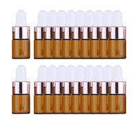 Milageto Mini frascos cuentagotas de aceite esencial vacíos de 20 piezas con envases cuentagotas para ojos a prueba de fugas para aceites corporales, 2ML
