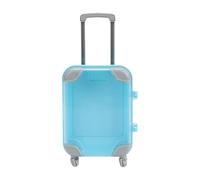 Milageto Mini Maleta de Viaje para muñecas, Ideal como Recuerdo de Fiesta, Estuche Multiusos para Guardar Joyas en Miniatura para niños, Maleta con Ruedas en, Azul