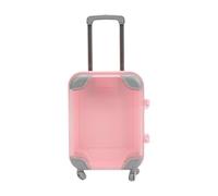 Milageto Mini Maleta de Viaje para muñecas, Ideal como Recuerdo de Fiesta, Estuche Multiusos para Guardar Joyas en Miniatura para niños, Maleta con Ruedas en, Rosa