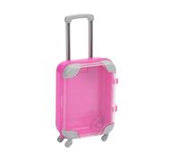 Milageto Mini Maleta de Viaje para muñecas, Ideal como Recuerdo de Fiesta, Estuche Multiusos para Guardar Joyas en Miniatura para niños, Maleta con Ruedas en, Rosa Roja