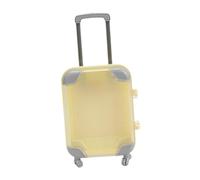 Milageto Mini Maleta de Viaje para muñecas, Ideal como Recuerdo de Fiesta, Estuche Multiusos para Guardar Joyas en Miniatura para niños, Maleta con Ruedas en, Amarillo