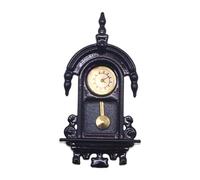 Milageto Mini reloj de pared para casa de muñecas, reloj de péndulo de simulación, accesorios de fotografía, accesorios para el dormitorio, manualidades DIY, Oval