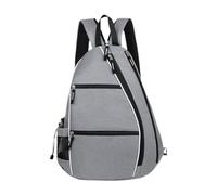 Milageto Mochila de Tenis Bolsa de Pickleball Mochila Deportiva Y Bolsa de Equipo con Cremallera de Tela Impermeable para Proteger Contenido Adecuado para La C, Gris