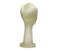 Milageto Modelo de cabeza de maniquí, soporte de peluca, estante de almacenamiento de tapas multipropósito de moda portátil, soporte de exhibición de sombrero, Amarillo Crema