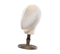 Milageto Modelo de cabeza de maniquí, soporte para peluca con base, percha multifuncional para guardar pelucas, estante de exhibición para sombreros para joyas, Base Antigua