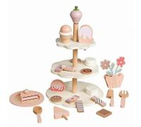 Milageto Mostrador Postres Madera Decorativo Expositor 3 Niveles Ahorra Espacio Soporte Cupcakes Madera para Niños
