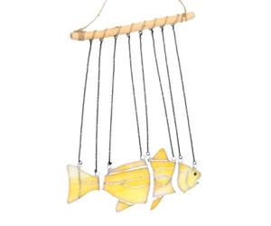 Milageto Móvil Colgante con Peces Vidrio Estilo Oceánico Ornamento Suspendido Viento Peces Translúcido Carillón Viento Colgante para coradores, Jardín, Patio