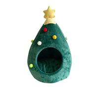 Milageto Nido para Gatos semicerrado, casa Tipo Tienda para Gatos, Cueva para Mascotas de Interior Desmontable con Forma de de Navidad, casa cálida para, L