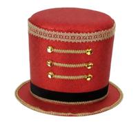 Milageto Nutcracker Sombrero de Disfraz Banda Pequeño Sombrero Adulto Toy Costume Tela Resistente Adecuado para Marching Band Fiestas de Navidad, Color Rojo Oscuro