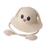 Milageto Orejas de conejo movibles Sombrero de playa Ligero Protección solar Sombrero para el sol Sombrero de sombrilla de verano para, beige