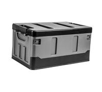 Milageto Organizador de maletero de coche, contenedor de almacenamiento de 35 l, apilable, resistente, plegable, con tapa, caja de almacenamiento de carga, Negro