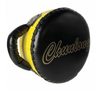 Milageto Pad de Muay Thai Resistente Protector de Golpeo Redondo Piel Sintética Objetivo Tailandés Ligero para Dojo, Amarillo, Diámetro 30cm Espesor 15cm