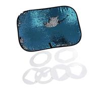 Milageto Panel de Pared sensorial Reversible con Lentejuelas y Plantillas de Formas para niños y niñas. Decoración Colgante. Juguete sensorial para niños, Azul