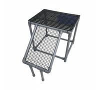 Milageto para Reptiles Base Elevada Zona de Calentamiento Soporte Antideslizante Estructura de Rejilla Material PVC Adecuada para Tortugas Ornamentales y Mascota Acuario Terrario, Gris, 40 32 40 Cm