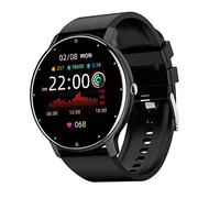 Milageto para Seguimiento de Actividad Física Registro de Sueño y Calorías Pantalla Táctil Color y Cuerpo Metálico Adecuado para Hombres y Mujeres, Negro