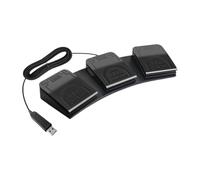 Milageto Pedal de Pie USB con 3 Teclas Interruptor Controlador Periférico con Botones Programables para Atajos de Teclado Y Ratón PP Resistente Adecuado para J, Negro