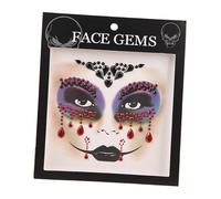 Milageto Pegatinas faciales con joyas para Halloween, manualidades, manualidades, pegatinas para el cuerpo, joyas para festivales, pegatinas para la frente, Style C