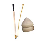 Milageto Peonza de Madera sin Pintar Peonza Trompo Giroscopio Juguete Manualidad con Varilla Estimula Coordinación y Motricidad Adecuada para Niños Adultos, 10 Inch