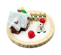 Milageto Pequeña casa de nieve navideña, mini villa de nieve, regalos de Navidad, escena, decoración del hogar para casa de muñecas 1/6, dormitorio, sala de