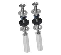 Milageto Pernos para asiento de inodoro de acero inoxidable, fáciles de usar, reemplazo de hardware, tuercas de seguridad largas, reparación, arandela de goma, 2 Piezas