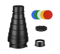 Milageto Photography Snoot Conjunto Accesorios Spotlamp Kit de Filtro de Color Adaptador Proyección Portátil Aluminio Aleación Adecuado para Foto, Style B