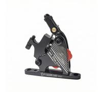 Milageto Pinza de Freno de Bicicleta Hidráulica de Disco para Montaje Plano Calibrador de Doble Pistón Aleación Magnesio-aluminio con Disipación Térmica, Negro, 140/160 Universal