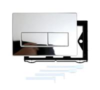 Milageto Placa de Descarga para Inodoro Suspendido Panel de Botones de Ahorro de Agua Cubierta para Cisterna Oculta Plástico Resistente Estilo Minimalista, Negro