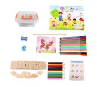 Milageto Plantillas de Dibujo de Madera para Niños, Kit de Dibujo de Plantilla de Madera, Manualidades, Juguete Educativo Reutilizable, Plantillas de Pintura D, 60 Plantillas de Madera