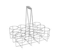 Milageto Porta Botellas de Agua Canastilla con Mango Y Porta Botellas Unidades en Acero Inoxidable Adecuado para Deportivos Actividad, Plata, 34cmx22.5cmx33cm