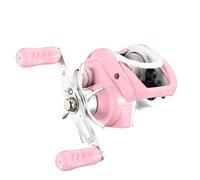 Milageto Profesional Freno Electrónico Lance Suave Baitcasr Reel para Pescadores, Rosa Y Blanco, Mano Derecha