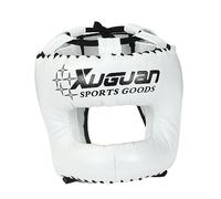 Milageto Protector de Cabeza Kickboxing Taekwondo Boxeo Artes Marciales Microfibra Flexible Acolchado Completo Adecuado para Actividades Deportivas y Defensa, Blanco, S