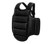Milageto Protector de Pecho Karate Protector Corporal Artes Marciales Ajustable Espuma Absorbente Adecuado para Taekwondo Sparring Entrenamiento Depor, Negro XL