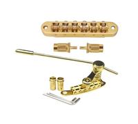 Milageto Puente de Vibrato para Guitarra Puente Tremolo Tailpiece de Aleación Metálica con de Rodillos Y Piezas Resistentes Adecuado para Guit, oro