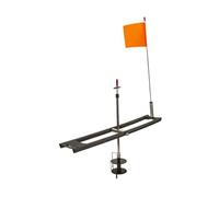 Milageto Puntas para Pesca en Hielo con Banderas de asta Naranjas, Herramienta para Exteriores de fácil instalación y Transporte, compacta, Plegable y