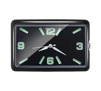 Milageto Reloj Autoadhesivo para El Salpicadero del Coche, Diseño Rectangular, Analógico Y Luminoso, Negro Horizontal